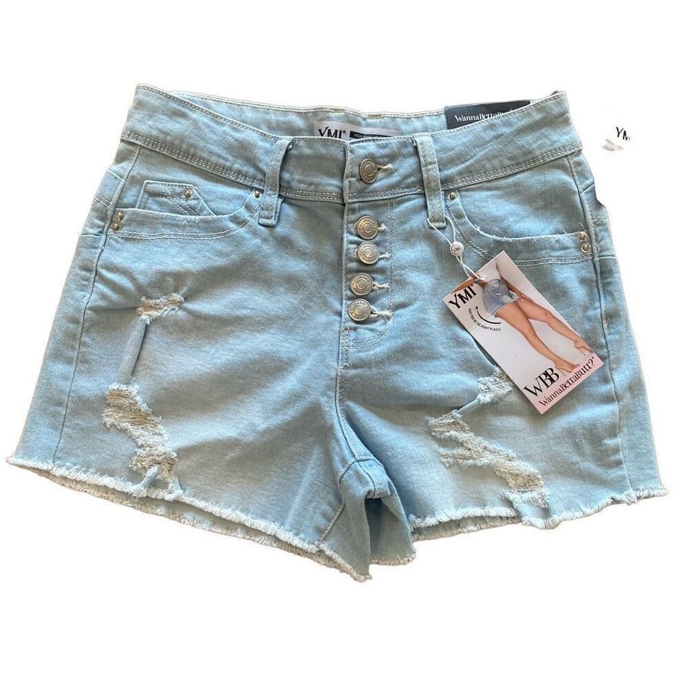 YMI Want a Better Butt High Rise Denim Shorts Size 1